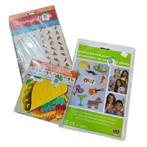 Fiesta Themed Party Decor  - Taco Garland - Streamers - Photo‎ Booth Props ***